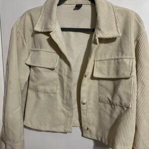 SHEIN CORDUROY LIGHT CREAM JACKET SZ PS